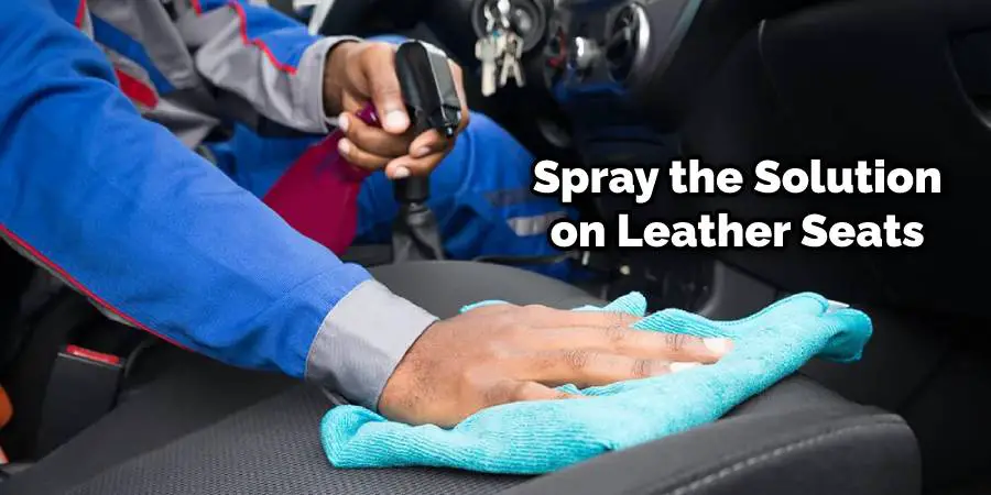 Spray Diluted Solution on Leather Seats