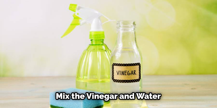 Mix the vinegar and water in spray bottle