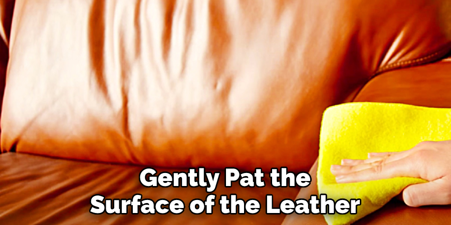 Gently Pat the
Surface of the Leather