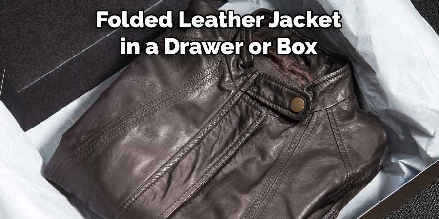 Folded Leather Jacket in a Drawer or Box