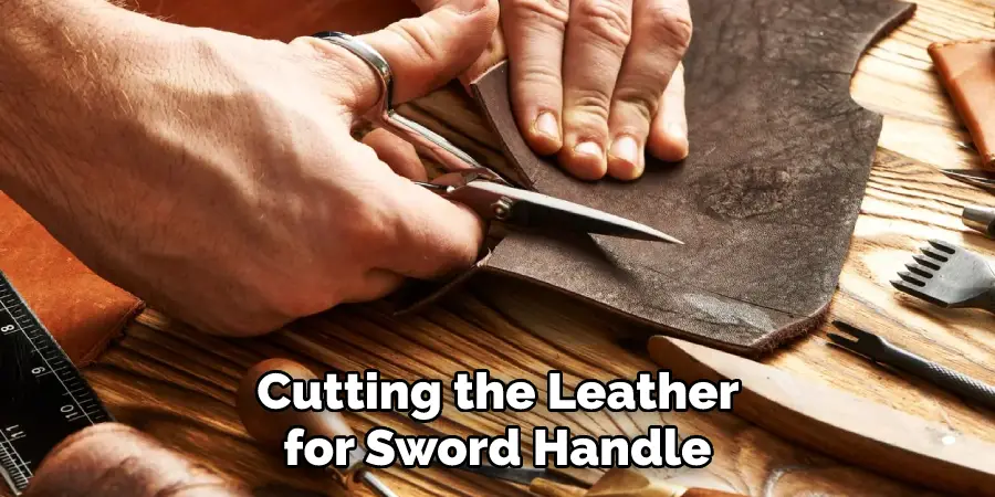 Cutting the Leather for Sword Handle 