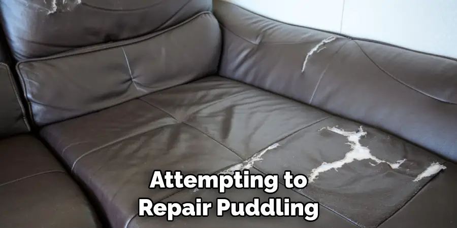 fixing puddling on brand new leather sofa