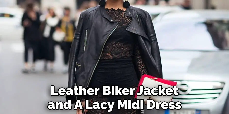 Leather Biker Jacket and A Lacy Midi Dress
