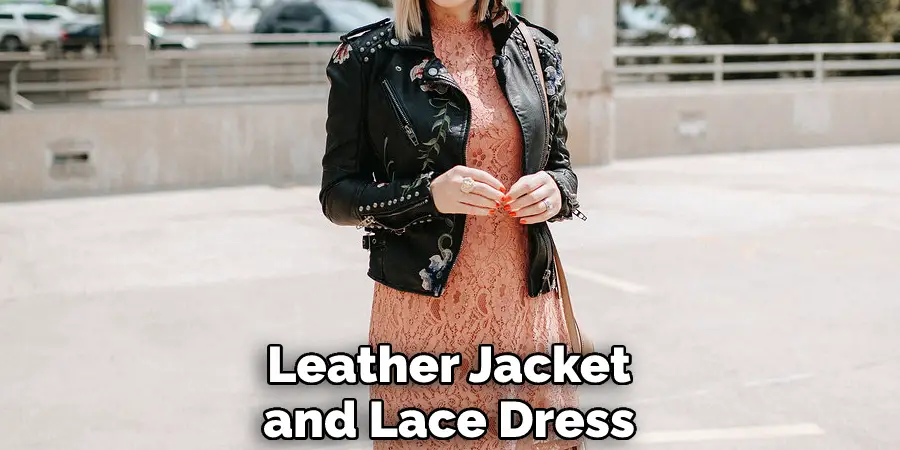 Leather Jacket and Lace Dress