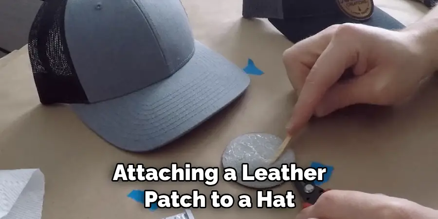 Attaching a Leather Patch to a Hat