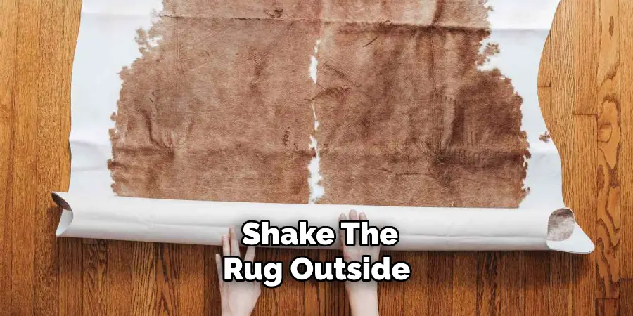 Shake the Cow Rug Outside