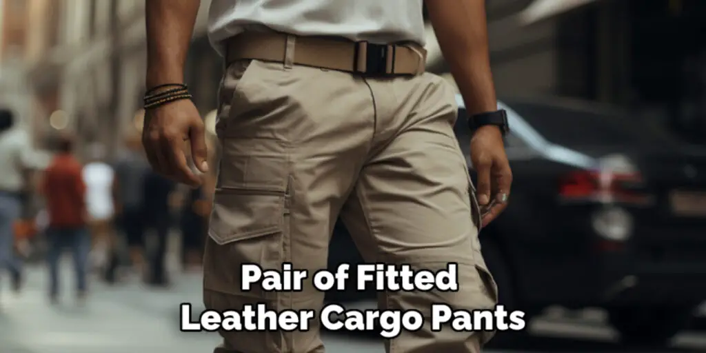 Pair of Fitted 
Leather Cargo Pants