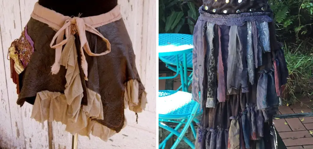 How to DIY Tutorial Tattered Fairy Leather Wrap Skirt